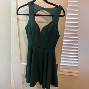 B Darlin Forest Green Backless Dress